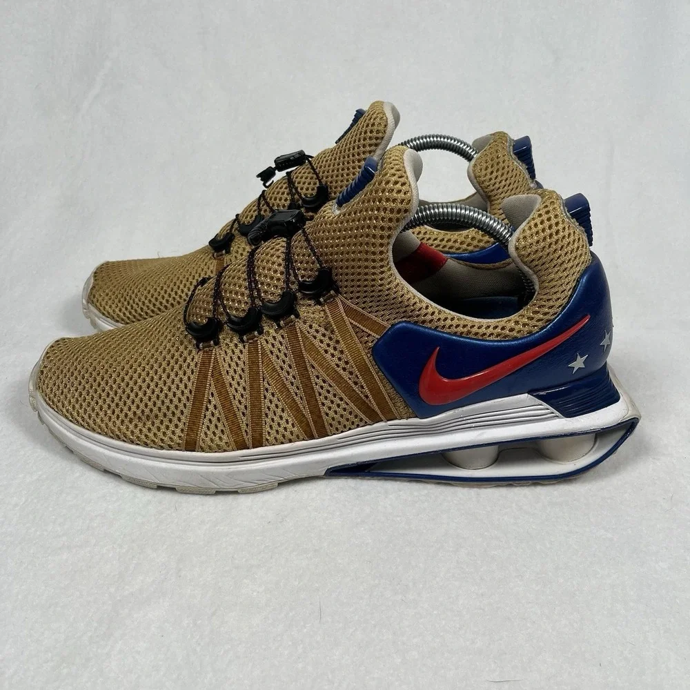 Nike‎ Shox Gravity Mens AR1999-700 Metallic Gold Red Blue USA Olympic Shoes 11